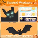 Workhive 60pcs Bats Halloween Decorations, 3D Bats Wall Decor, Waterproof Bats Stickers for Halloween Party, Black Spooky Bats Wall Decor for Home Window Outdoor Indoor With Double-Sided Ahensive