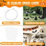 Workhive 120pcs Halloween Decorations Bats, Waterproof 3D Bats Wall Decor for Halloween Party, DIY Balck Bats Stickers for Home Decor, Realistic PVC Scary Bat Decor for Outdoor Indoor Window Porch