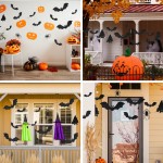 Workhive 120pcs Halloween Decorations Bats, Waterproof 3D Bats Wall Decor for Halloween Party, DIY Balck Bats Stickers for Home Decor, Realistic PVC Scary Bat Decor for Outdoor Indoor Window Porch