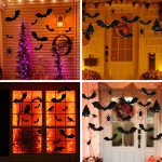 Workhive 120pcs Halloween Decorations Bats, Waterproof 3D Bats Wall Decor for Halloween Party, DIY Balck Bats Stickers for Home Decor, Realistic PVC Scary Bat Decor for Outdoor Indoor Window Porch