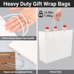 Workhive 24 Pcs Party Favor Bags with Handles, 12.6"x4.53"x11" Extra Large Wedding Welcome Gift Bags Paper Heavy Duty Gift Wrap Bags Custom Shopping Bags for Business Retail Grocery Bag for Party Favors