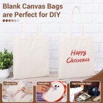 Workhive 12pcs Blank Canvas Tote bags Bulk, 12"x13.2" Canvas Bags with Handles, Reusable Grocery Shopping Bags, Blank Cotton Tote Bags Perfect for DIY Crafts Painting, Washable Beach Travel Bag